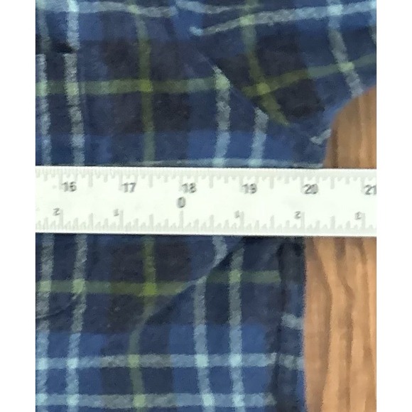 Pendleton Mens size Large Trail Shirt Blue Virgin Wool Button Up Elbow Patch - Picture 7 of 9